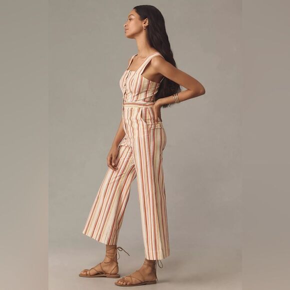 Anthropologie The Portside Button-Front Jumpsuit by Maeve Size 12 - Picture 4 of 4